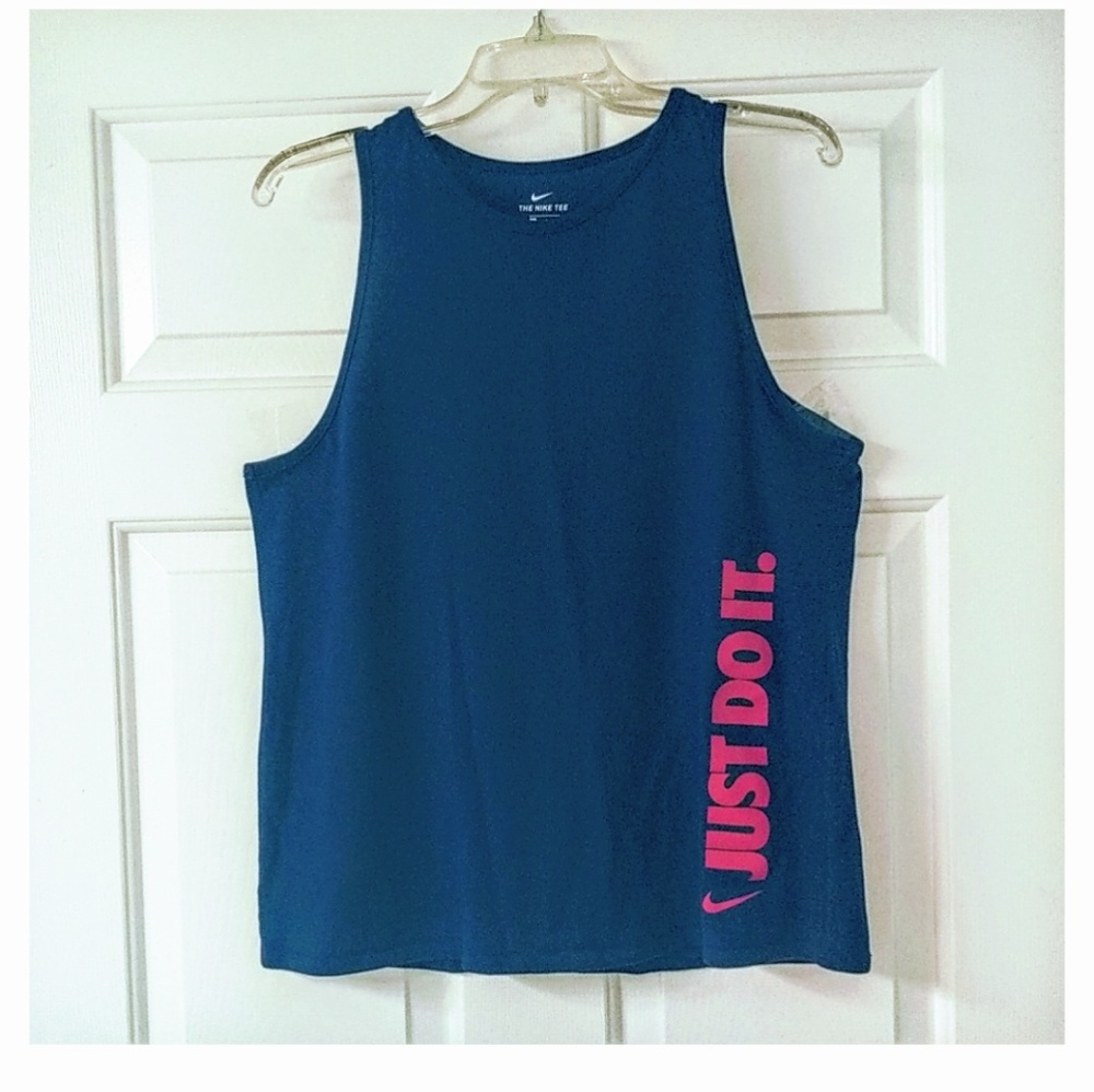 Nike athletic workout tank  blue, large